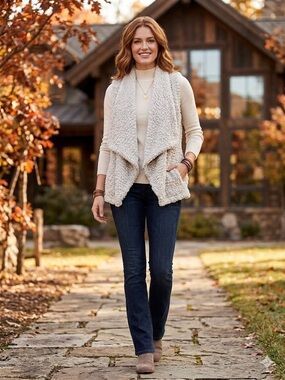 Barefoot Dreams CozyChic Loop Fringe Cascading Vest